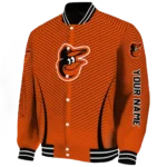 custom baltimore orioles chevron arrow orange varsity jacket best selling