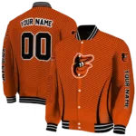 custom baltimore orioles chevron arrow orange varsity jacket best selling