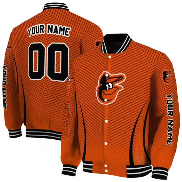 custom baltimore orioles chevron arrow orange varsity jacket fashion forward