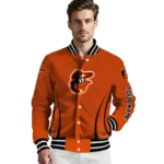 custom baltimore orioles chevron arrow orange varsity jacket best selling
