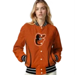 custom baltimore orioles chevron arrow orange varsity jacket best selling