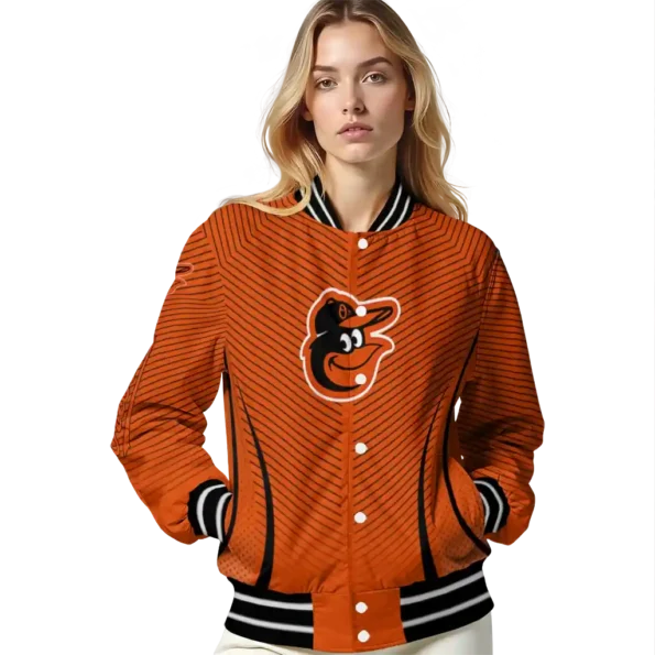 custom baltimore orioles chevron arrow orange varsity jacket latest model