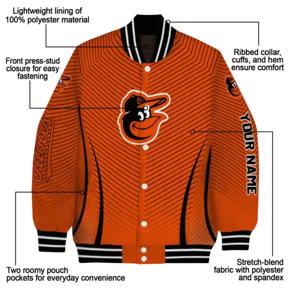 custom baltimore orioles chevron arrow orange varsity jacket new arrival