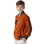 custom baltimore orioles chevron arrow orange varsity jacket best selling