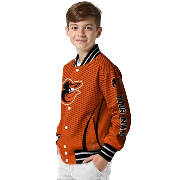custom baltimore orioles chevron arrow orange varsity jacket trendy
