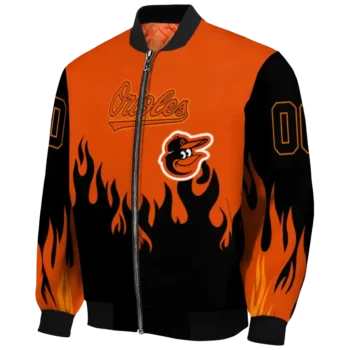 custom baltimore orioles flame border orange black bomber jacket best selling