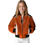 custom baltimore orioles hexagon grid orange bomber jacket best selling