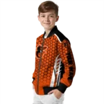 custom baltimore orioles hexagon grid orange bomber jacket best selling