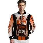 custom baltimore orioles mesh effect orange black bomber jacket best selling