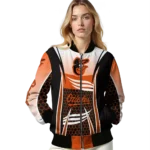 custom baltimore orioles mesh effect orange black bomber jacket best selling