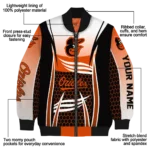 custom baltimore orioles mesh effect orange black bomber jacket best selling
