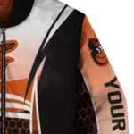 custom baltimore orioles mesh effect orange black bomber jacket best selling
