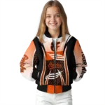 custom baltimore orioles mesh effect orange black bomber jacket best selling