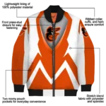 custom baltimore orioles v stripes orange white bomber jacket best selling