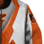 custom baltimore orioles v stripes orange white bomber jacket best selling