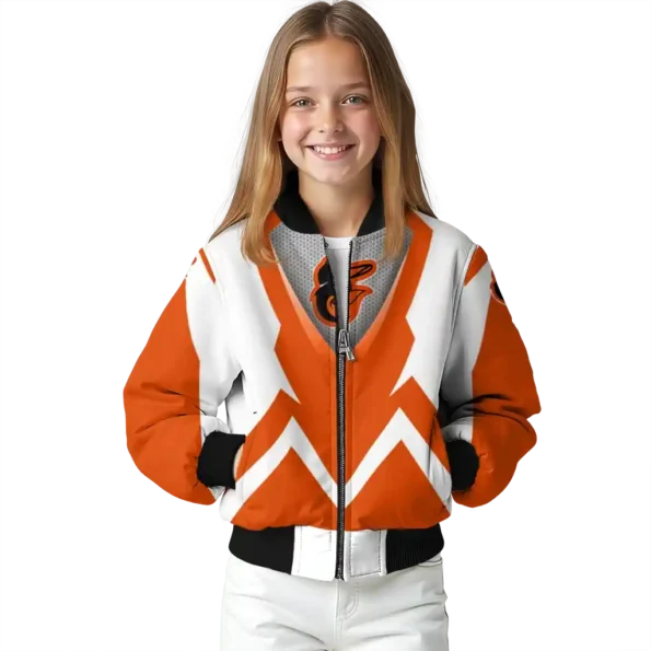 custom baltimore orioles v stripes orange white bomber jacket top rated