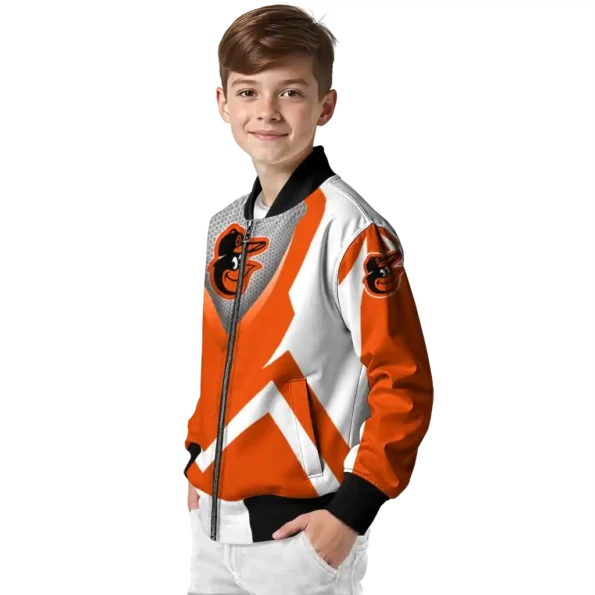 custom baltimore orioles v stripes orange white bomber jacket trendy