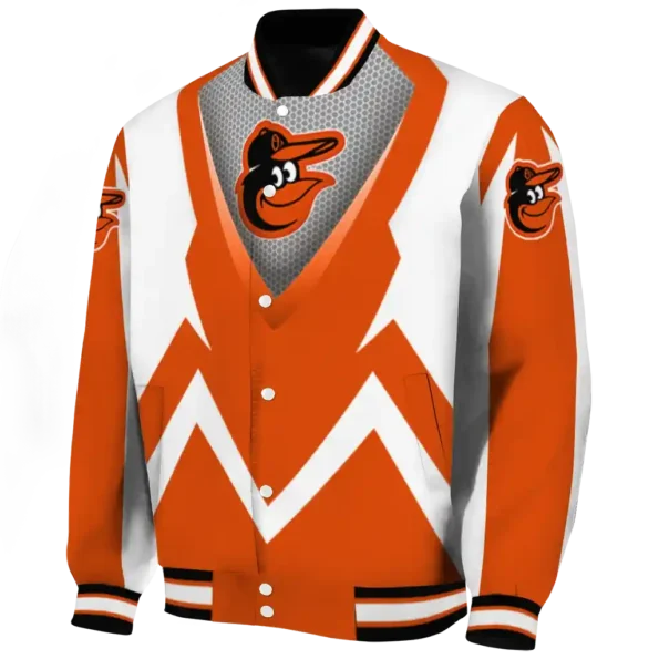 custom baltimore orioles v stripes orange white varsity jacket best selling