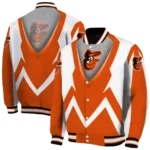 custom baltimore orioles v stripes orange white varsity jacket best selling