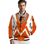 custom baltimore orioles v stripes orange white varsity jacket best selling