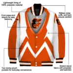 custom baltimore orioles v stripes orange white varsity jacket best selling