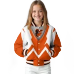 custom baltimore orioles v stripes orange white varsity jacket best selling