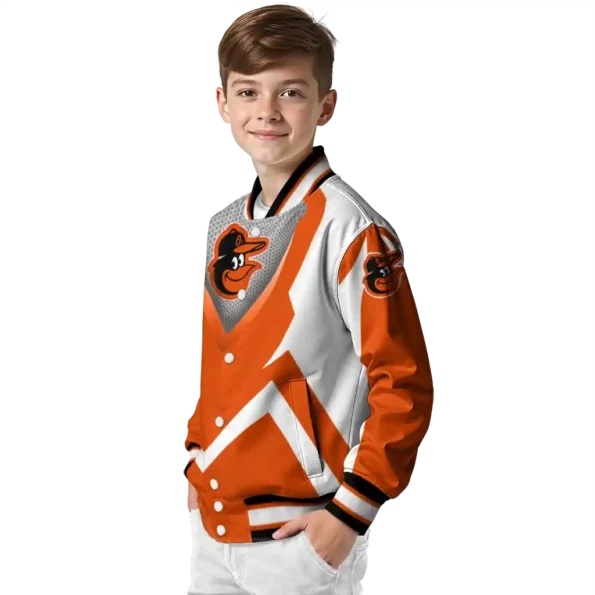 custom baltimore orioles v stripes orange white varsity jacket trendy