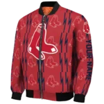 custom boston red sox bolt stripe red bomber jacket best selling