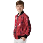 custom boston red sox bolt stripe red bomber jacket best selling
