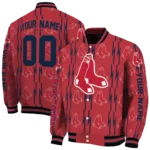 custom boston red sox bolt stripe red varsity jacket best selling