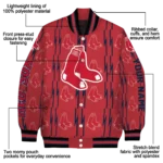 custom boston red sox bolt stripe red varsity jacket best selling