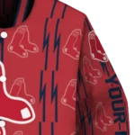 custom boston red sox bolt stripe red varsity jacket best selling