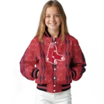 custom boston red sox bolt stripe red varsity jacket best selling