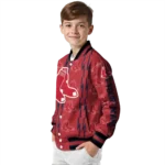 custom boston red sox bolt stripe red varsity jacket best selling