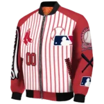custom boston red sox eagle baseball red white bomber jacket best selling