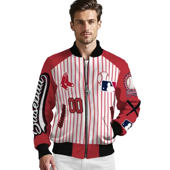 custom boston red sox eagle baseball red white bomber jacket high quality