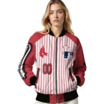 custom boston red sox eagle baseball red white bomber jacket best selling