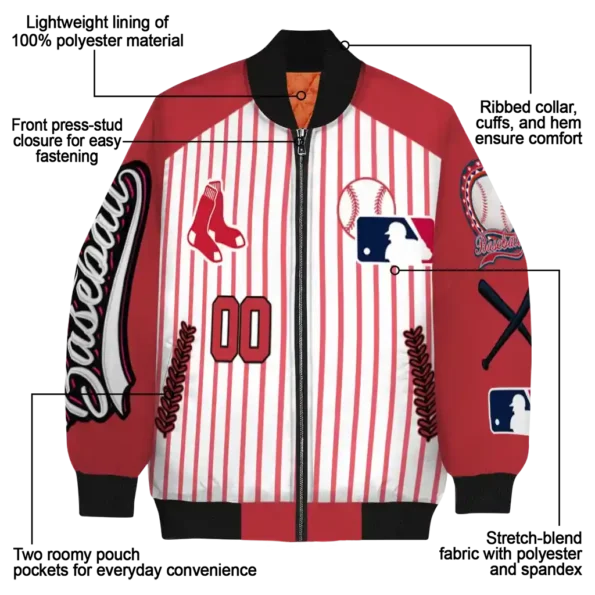 custom boston red sox eagle baseball red white bomber jacket new arrival
