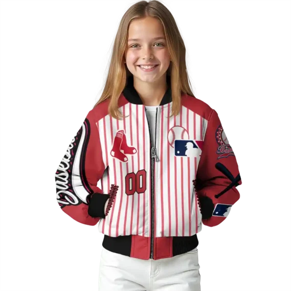 custom boston red sox eagle baseball red white bomber jacket top rated
