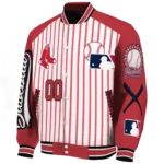 custom boston red sox eagle baseball red white varsity jacket best selling