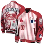 custom boston red sox eagle baseball red white varsity jacket best selling