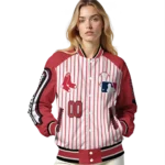custom boston red sox eagle baseball red white varsity jacket best selling