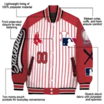 custom boston red sox eagle baseball red white varsity jacket best selling