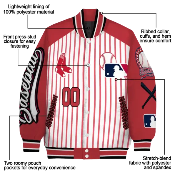 custom boston red sox eagle baseball red white varsity jacket new arrival