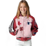 custom boston red sox eagle baseball red white varsity jacket best selling