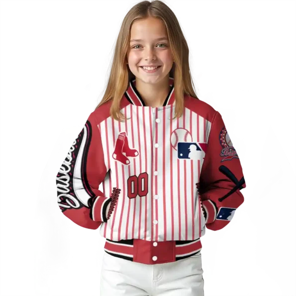 custom boston red sox eagle baseball red white varsity jacket top rated