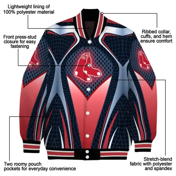 custom boston red sox mesh chest old navy crocs black varsity jacket new arrival
