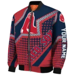 custom boston red sox star burst red bomber jacket best selling