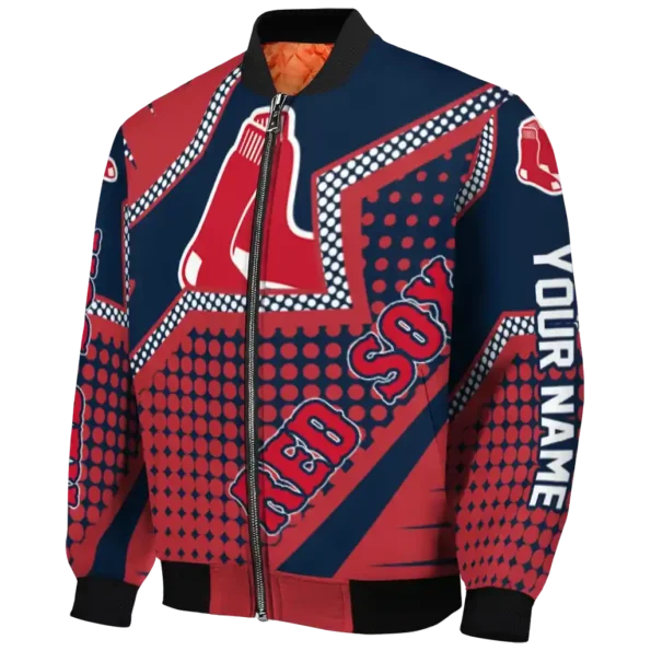 custom boston red sox star burst red bomber jacket best selling