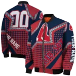 custom boston red sox star burst red bomber jacket best selling